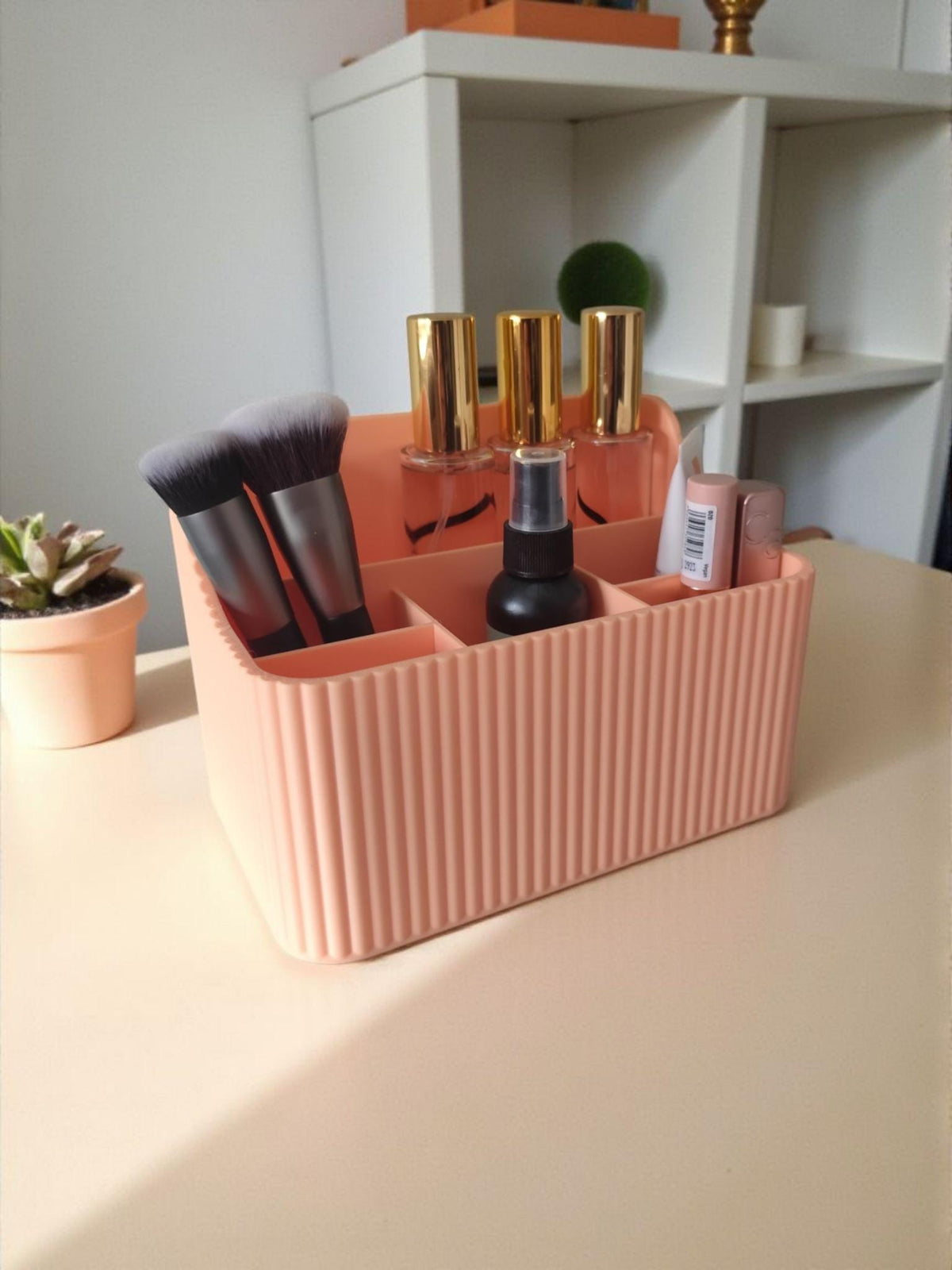 Ribbed Makeup Organizer — view 8, 3D printed, HappyLayerMint Malta