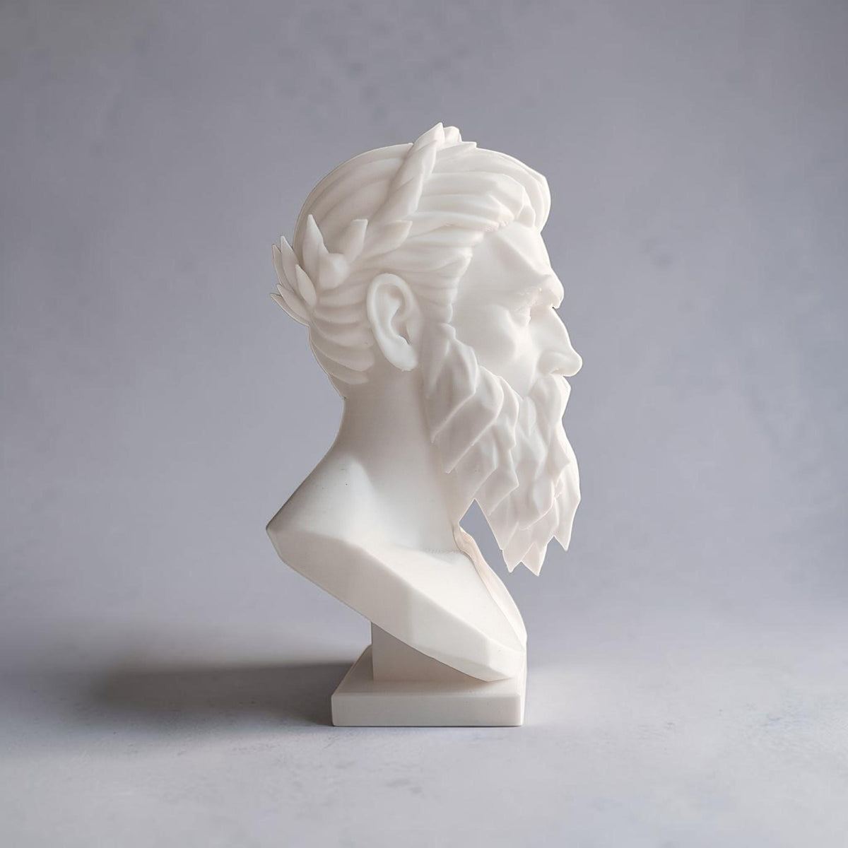 Modern Zeus Bust Statue – Greek God Sculpture, Classical Mythology Decor, Office Shelf Art, Gift for Him