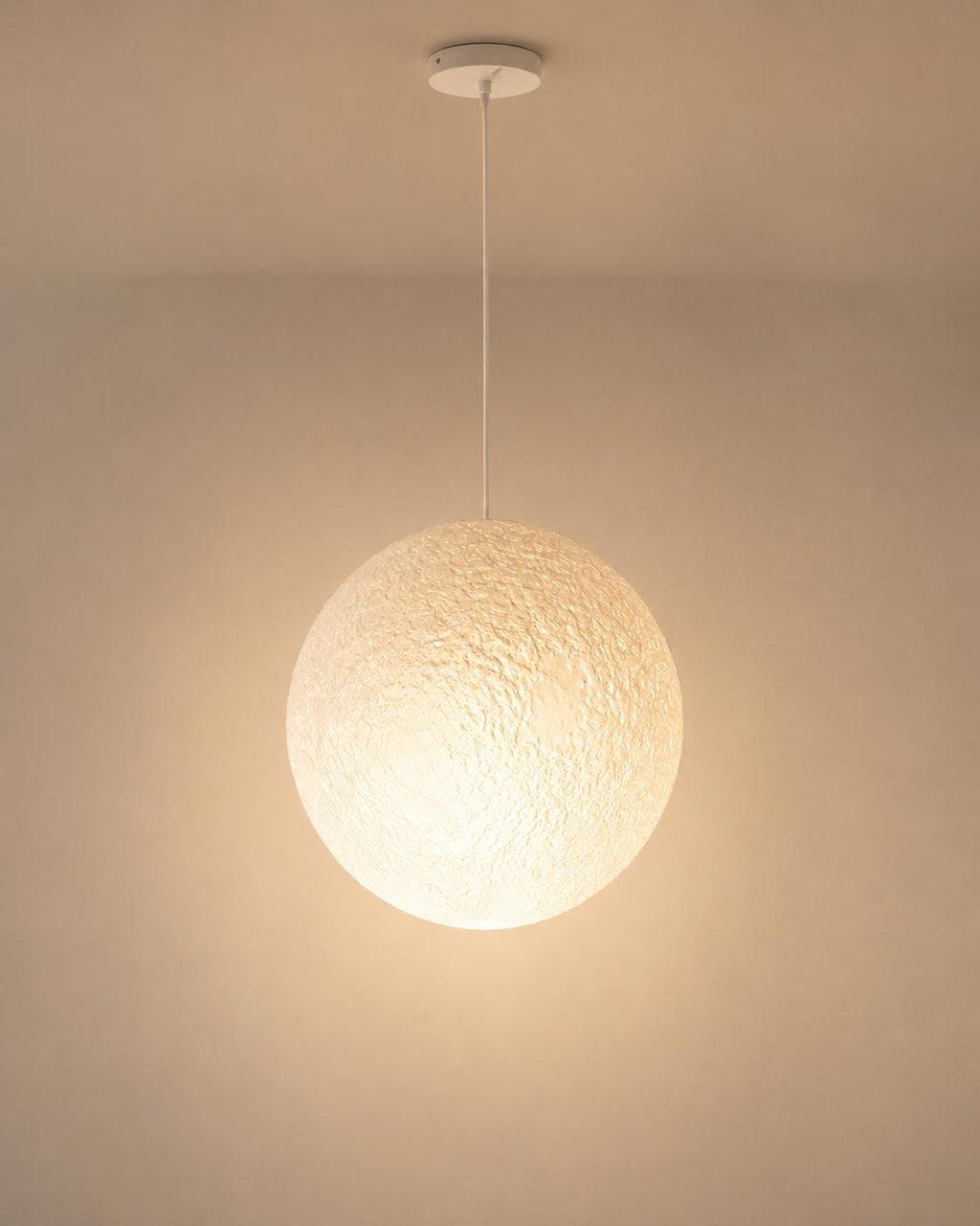 3D Printed Moon Pendant Lamp Shade | Textured Ceiling Light (PLA)