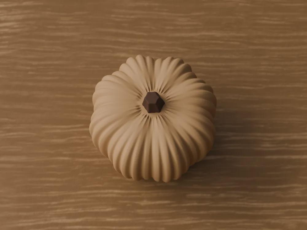 3D Printed Ribbed Pumpkin Decoration, Autumn Shelf Accent, Fall Centrepiece Ornament