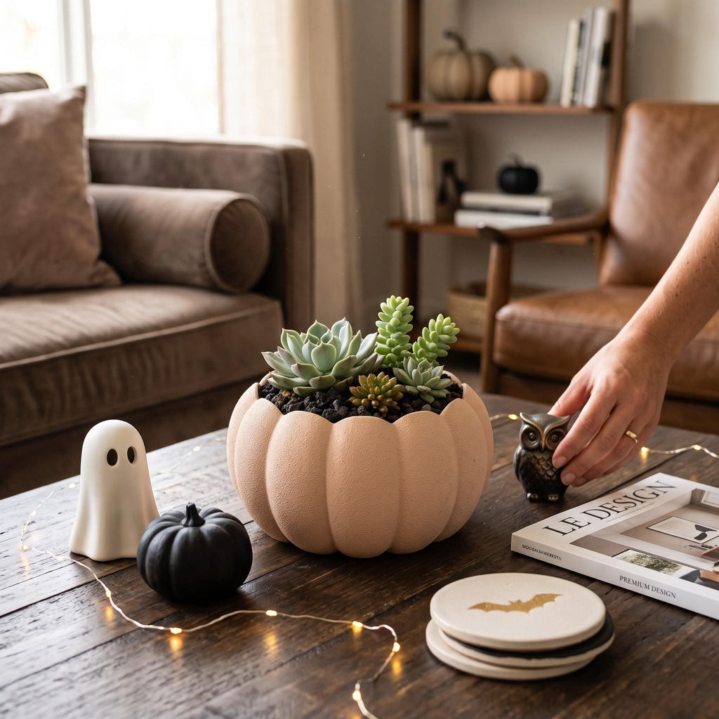 3D Printed Pumpkin Planter, Autumn Succulent Pot, Harvest Decor (Made in Malta)