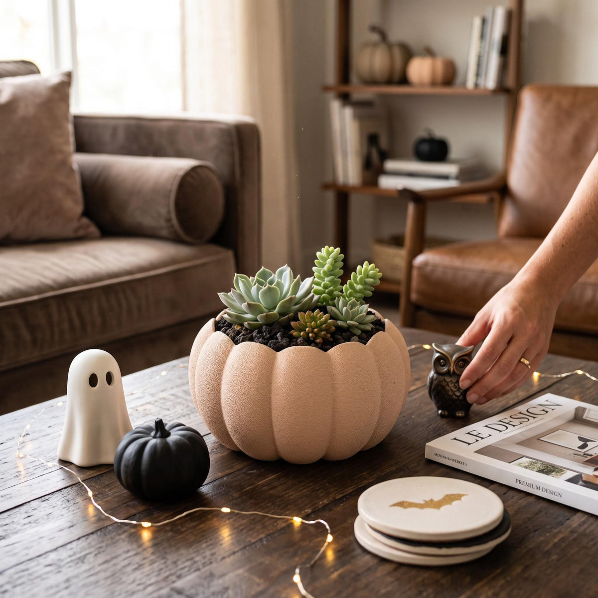 3D Printed Pumpkin Planter, Autumn Succulent Pot, Harvest Decor (Made in Malta)
