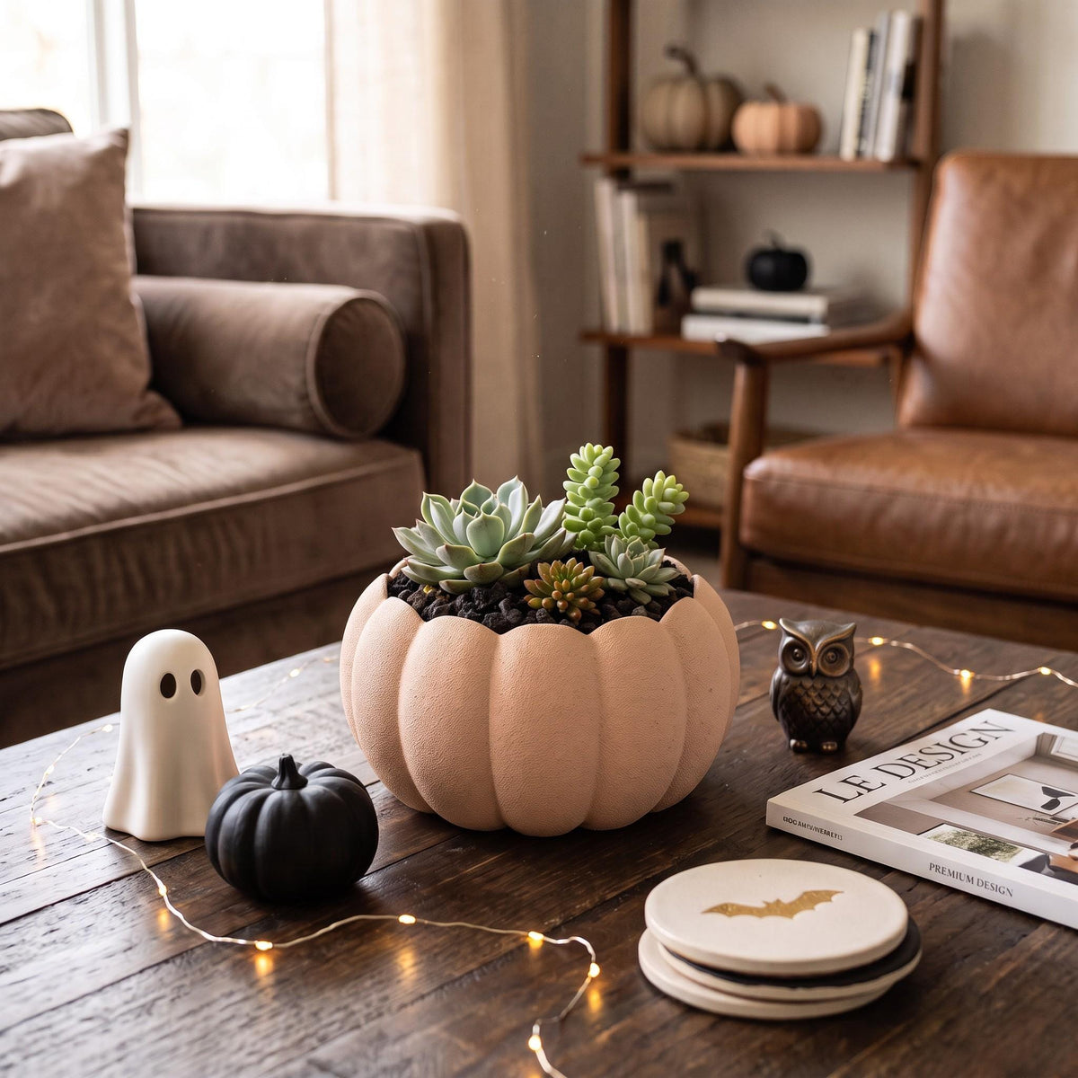 3D Printed Pumpkin Planter, Autumn Succulent Pot, Harvest Decor (Made in Malta)