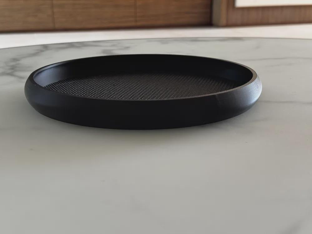 Minimalist Black 3D Printed Catchall Tray, Entryway Organizer (Matte Finish)