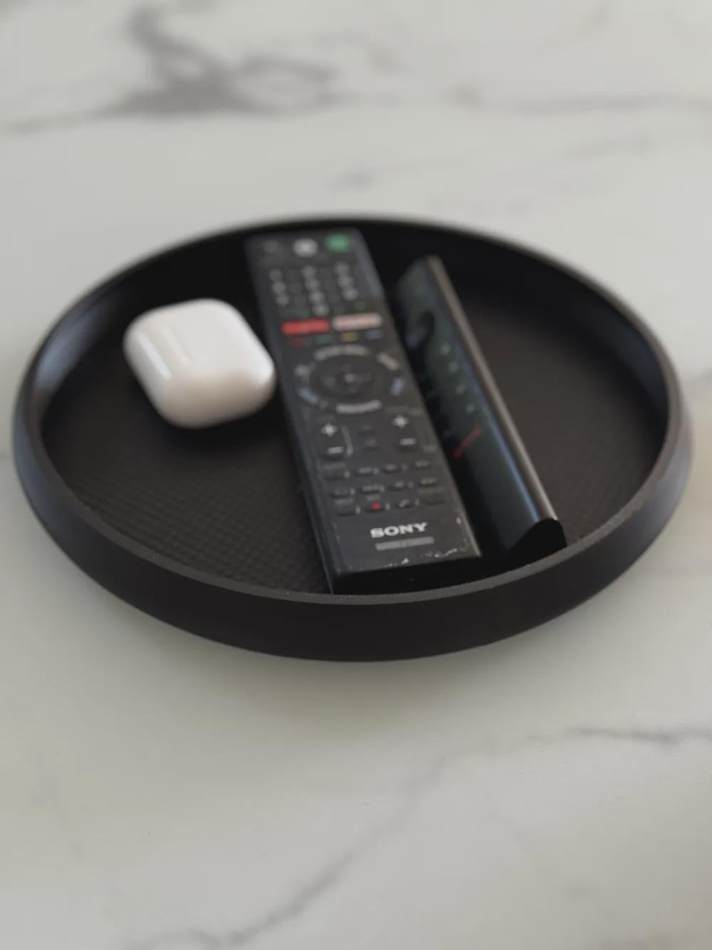 Minimalist Black 3D Printed Catchall Tray, Entryway Organizer (Matte Finish)