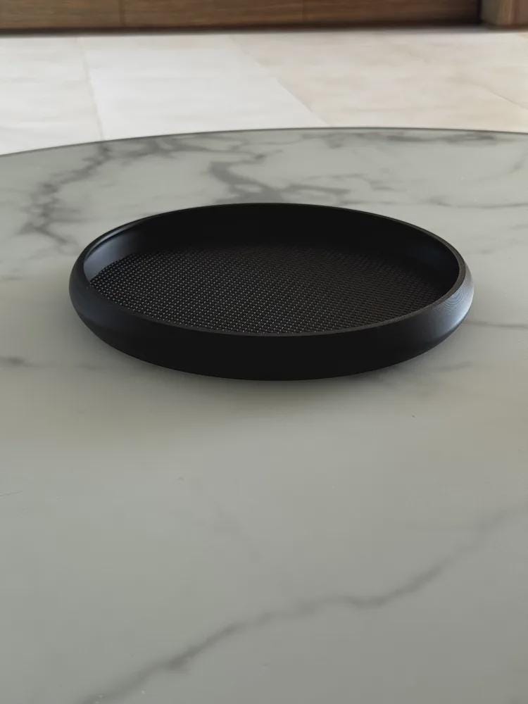 Minimalist Black 3D Printed Catchall Tray, Entryway Organizer (Matte Finish)
