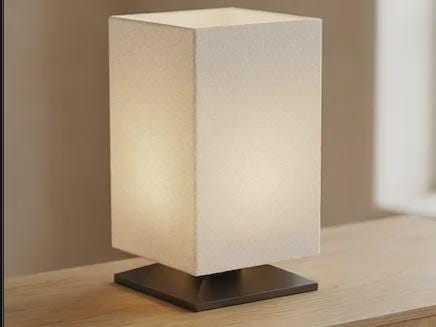 Minimalist Japanese Table Lamp, 3D Printed Warm Ambient Light, Zen Reading Corner Decor