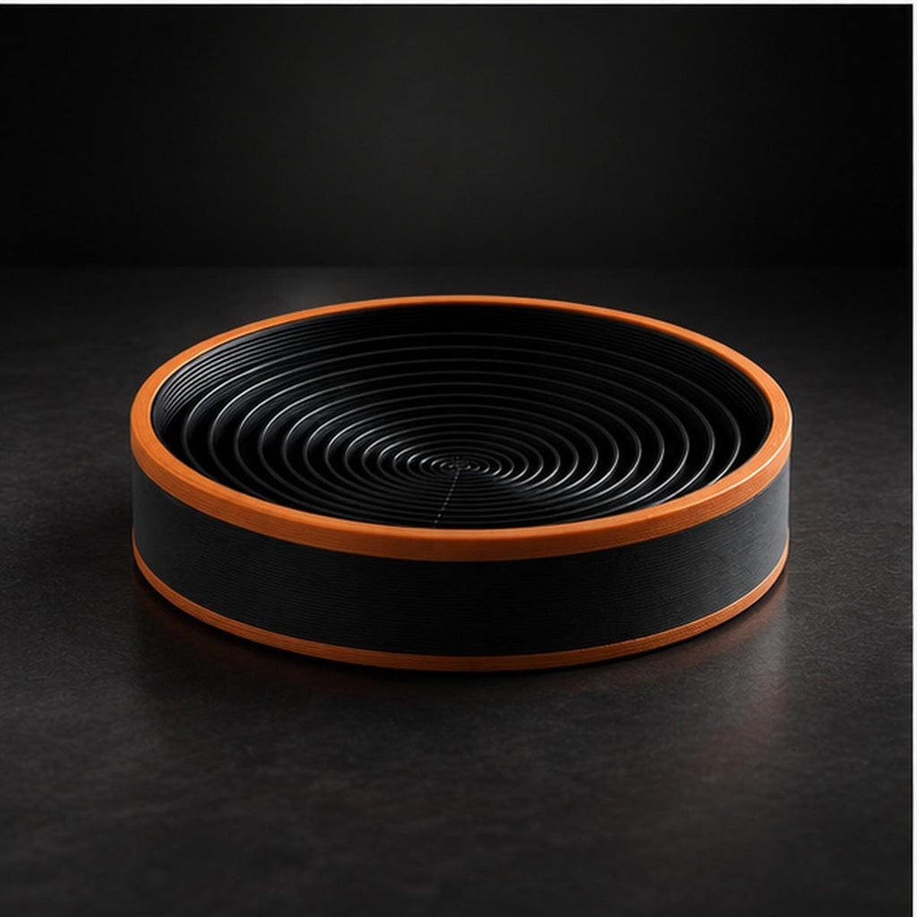 3D Printed Spiral Catchall Tray, Black & Copper Valet Dish, Modern Desk Organiser