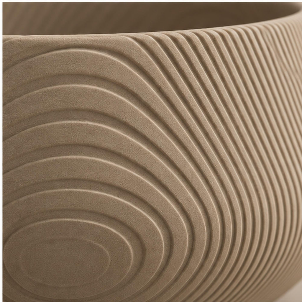 3D Printed Beige Contour Bowl, Japandi Organic Modern Decor, Textured Centrepiece