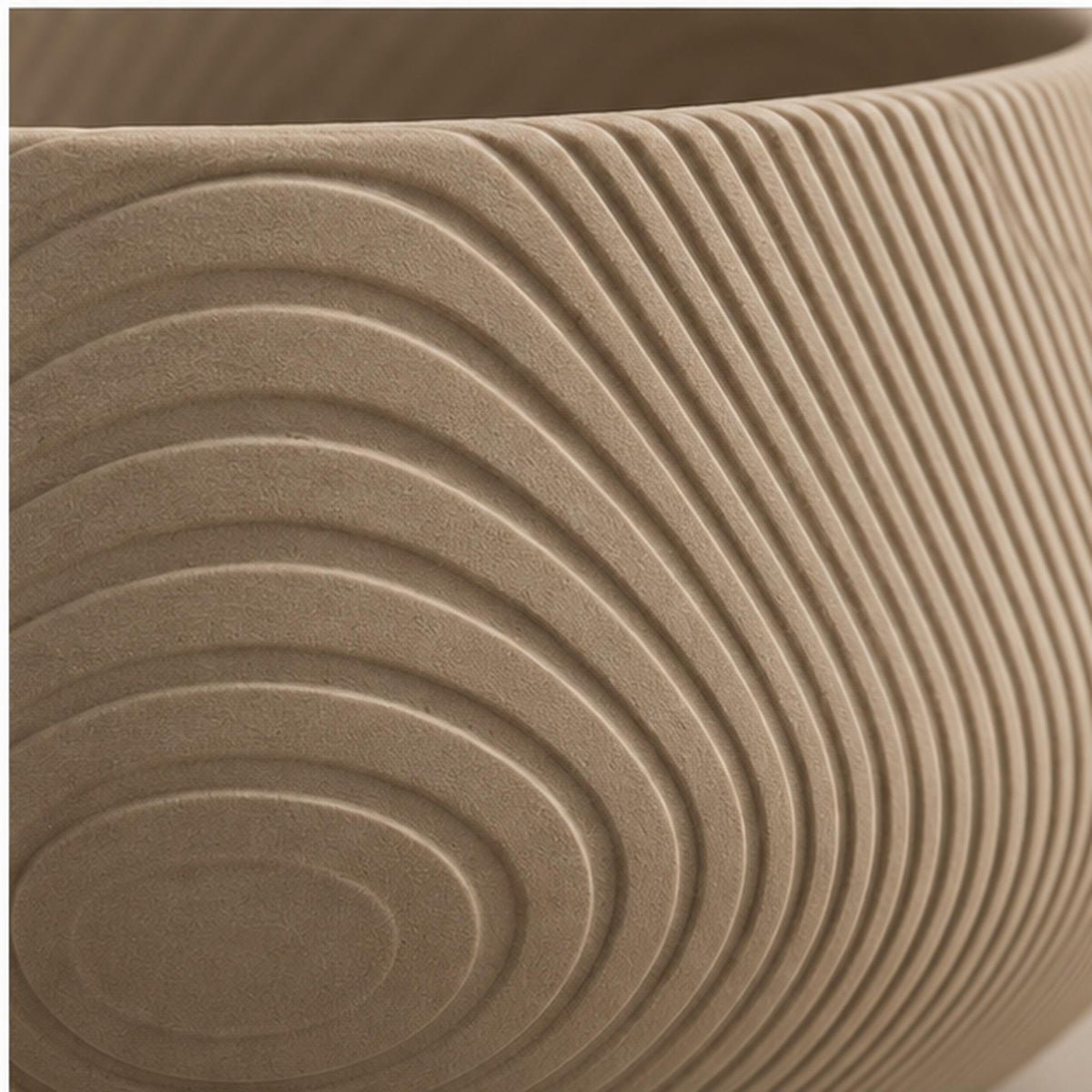 3D Printed Beige Contour Bowl, Japandi Organic Modern Decor, Textured Centrepiece