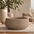 3D Printed Beige Contour Bowl, Japandi Organic Modern Decor, Textured Centrepiece
