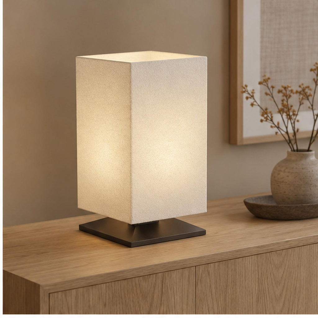Minimalist Japanese Table Lamp, 3D Printed Warm Ambient Light, Zen Reading Corner Decor
