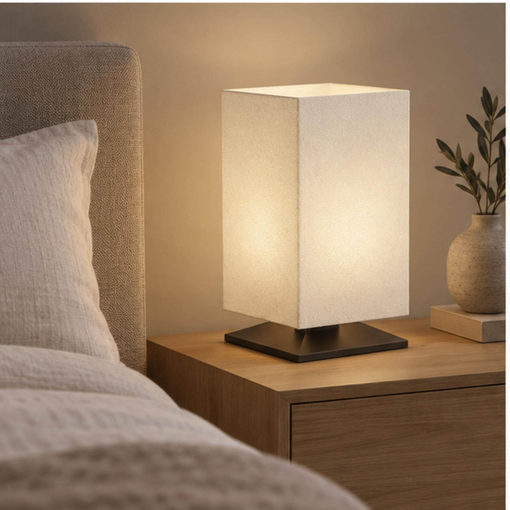 Minimalist Japanese Table Lamp, 3D Printed Warm Ambient Light, Zen Reading Corner Decor