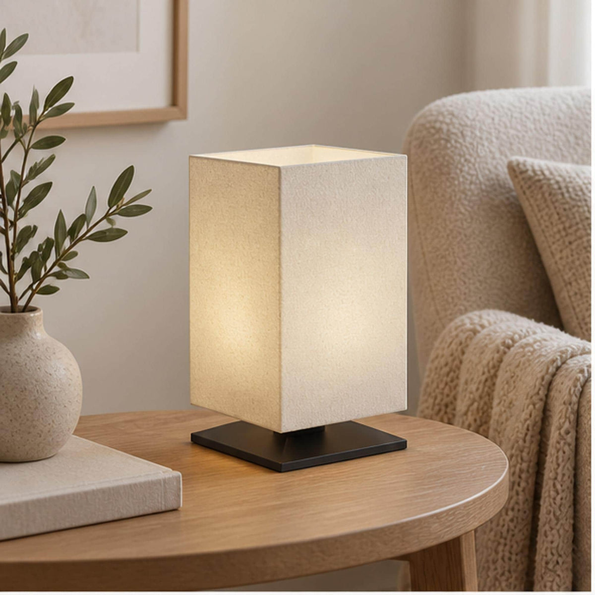 Minimalist Japanese Table Lamp, 3D Printed Warm Ambient Light, Zen Reading Corner Decor