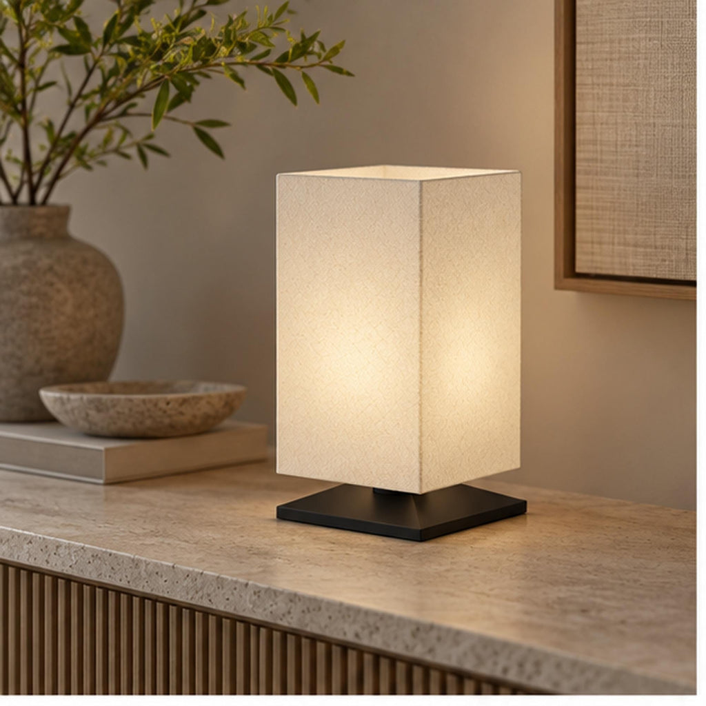Minimalist Japanese Table Lamp, 3D Printed Warm Ambient Light, Zen Reading Corner Decor