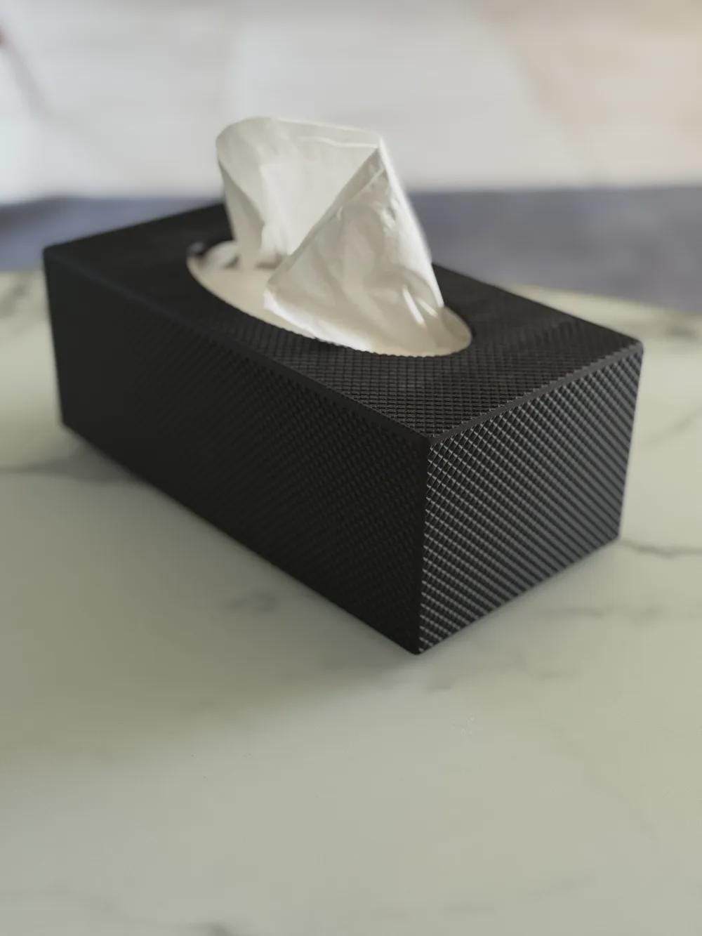 Textured Copper Tissue Box Cover, 3D Printed Bronze Home Decor (Made in Malta)