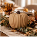 3D Printed Ribbed Pumpkin Decoration, Autumn Shelf Accent, Fall Centrepiece Ornament