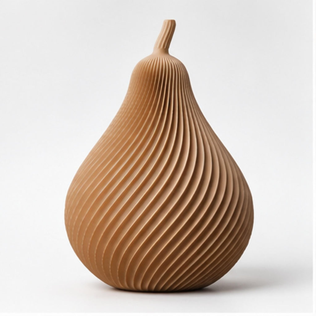 3D Printed Autumn Pear Decoration, Rustic Harvest Shelf Accent (PLA)