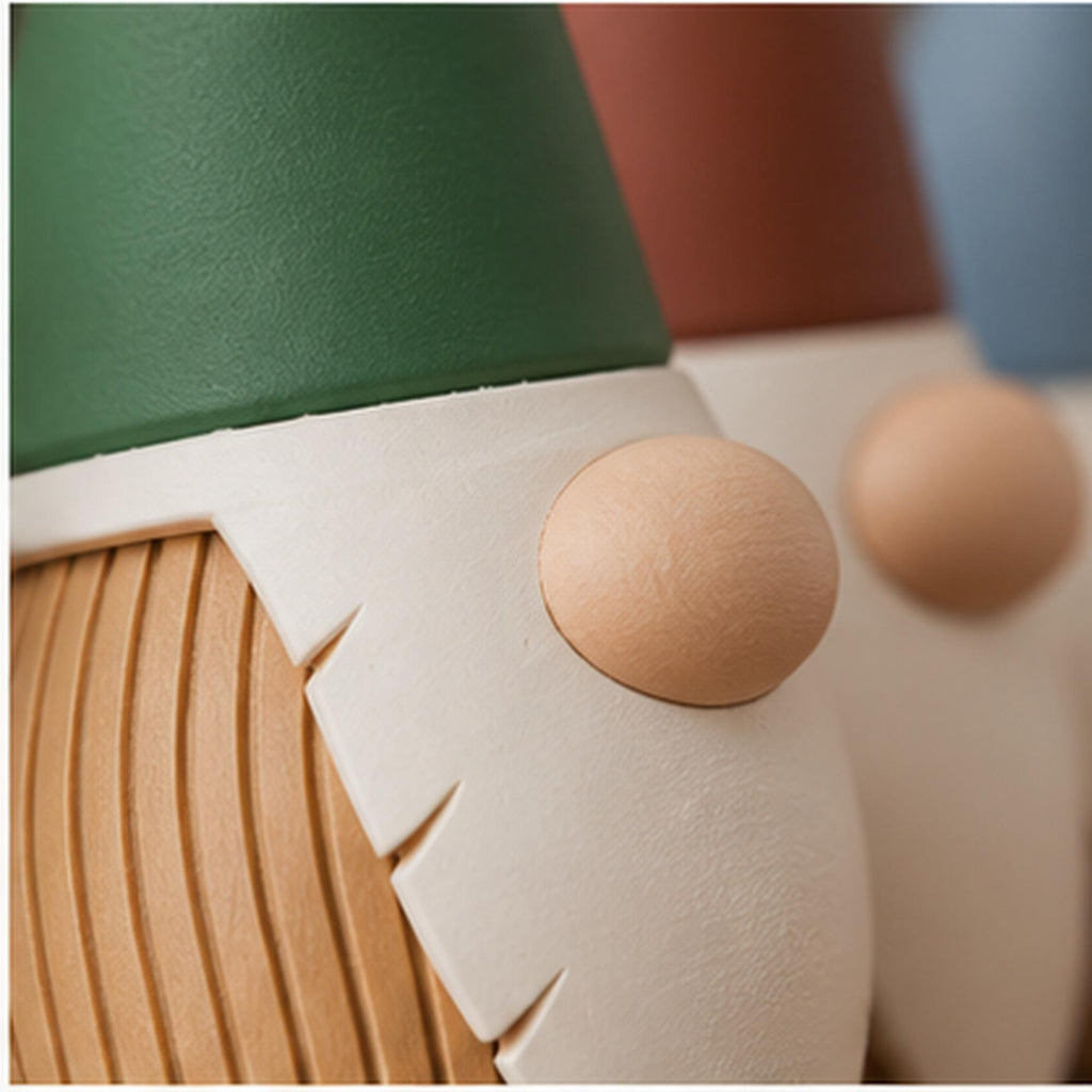 3D Printed Nordic Gnome Figurine, Wavy Scandi Holiday Decor (12cm)