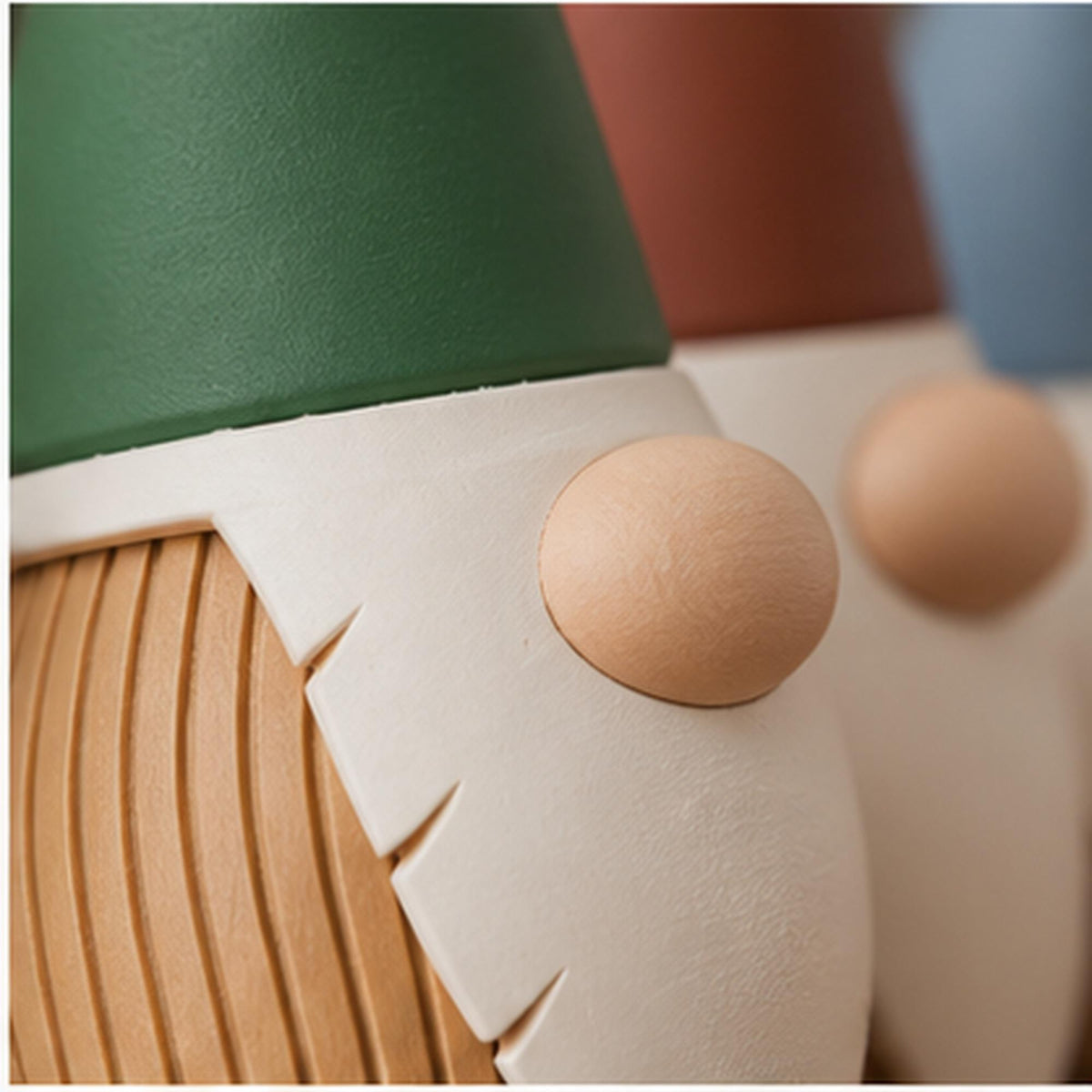 3D Printed Nordic Gnome Figurine, Wavy Scandi Holiday Decor (12cm)
