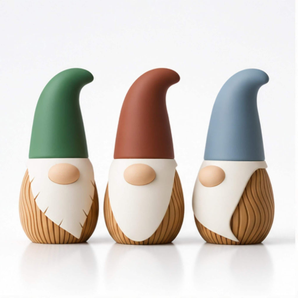 3D Printed Nordic Gnome Figurine, Wavy Scandi Holiday Decor (12cm)