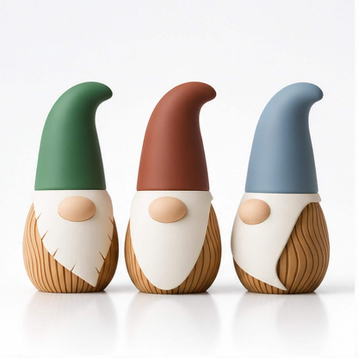 3D Printed Nordic Gnome Figurine, Wavy Scandi Holiday Decor (12cm)