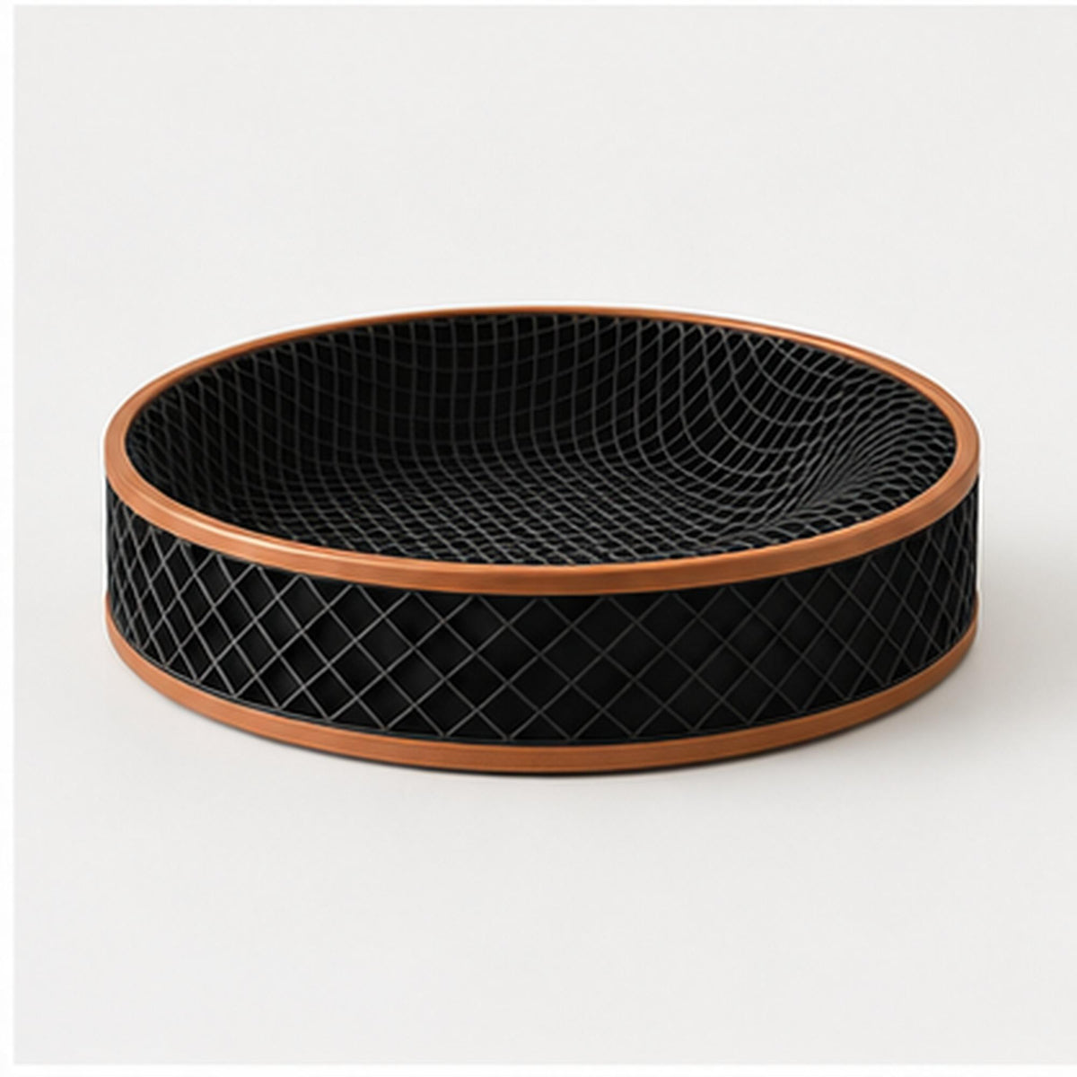 3D Printed Honeycomb Tray, Black & Copper Geometric Organizer, Modern Desk Catchall