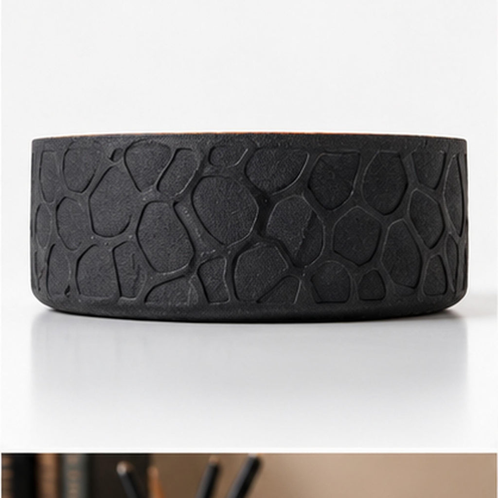 3D Printed Voronoi Bowl, Black & Copper Geometric Catchall, Japandi Decor (PLA)