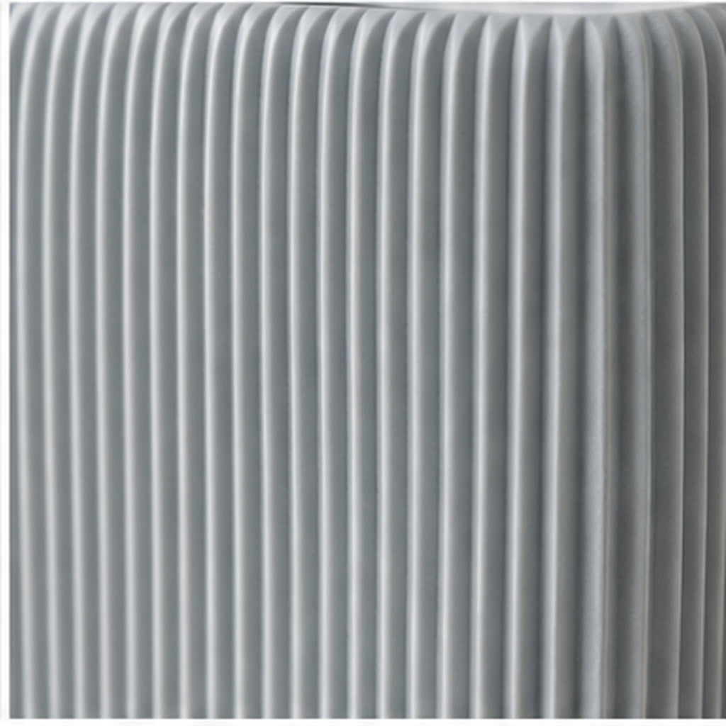 3D Printed Wave Vase, Ribbed Japandi Home Decor, Neutral Tabletop Centrepiece