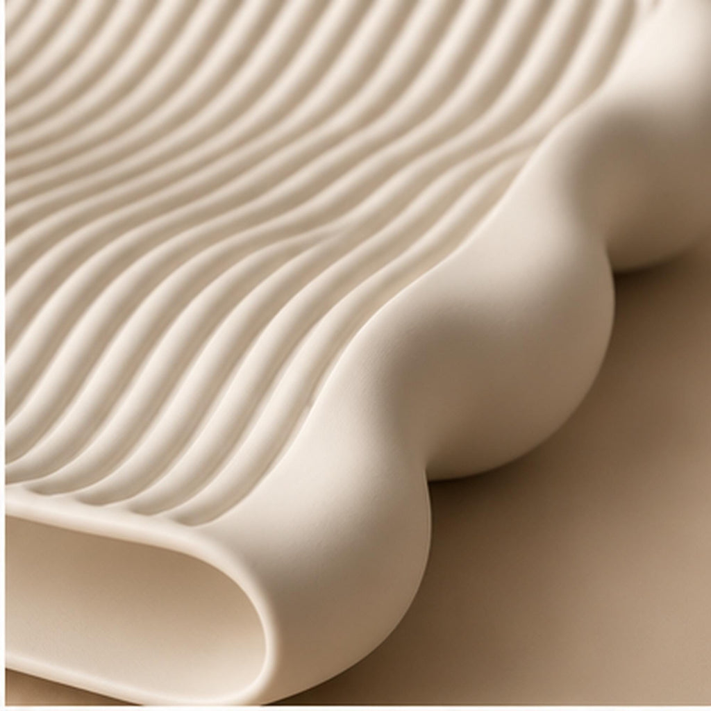 Sculptural Wavy Tray, 3D Printed Ribbed Organizer, Japandi Home Decor