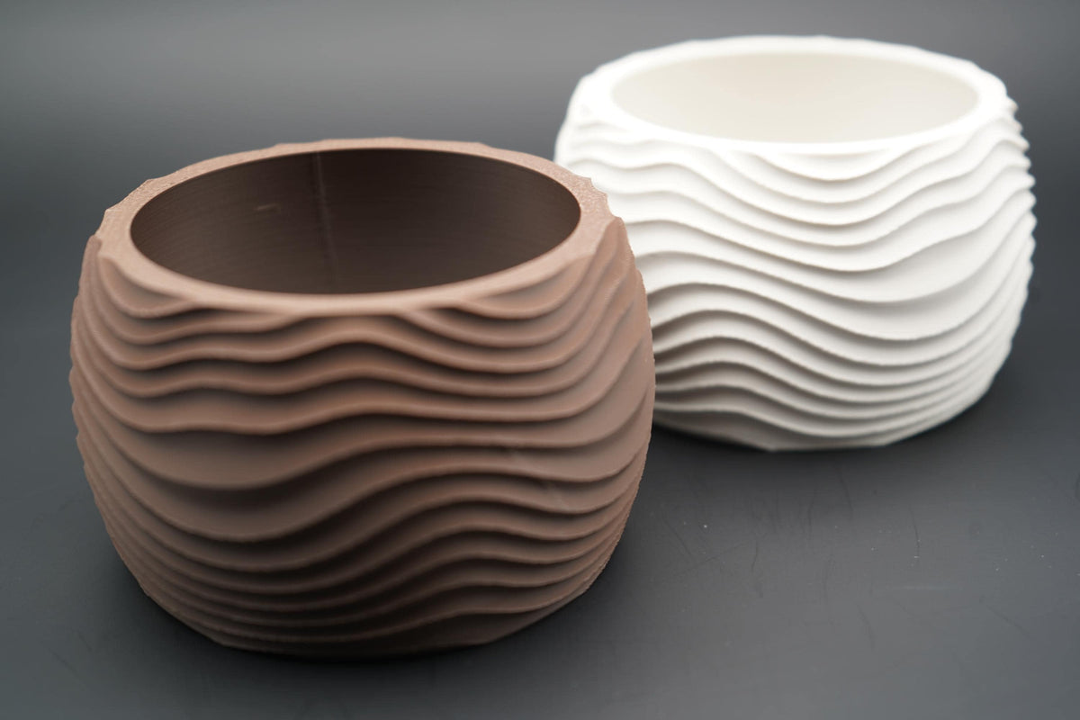 3D Printed Wave Vase, Japandi Scandi Decor, Dried Flower Arrangement (PLA)