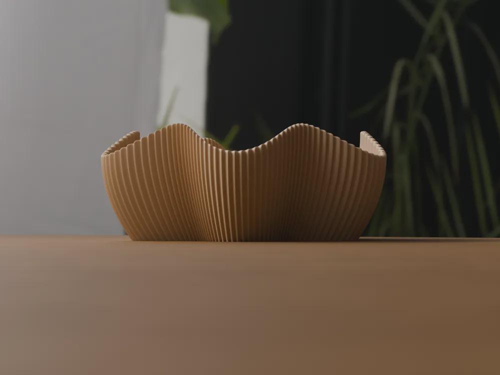Japandi 3D Printed Ribbed Star Bowl, Scandi Catchall Dish, Autumn Home Decor