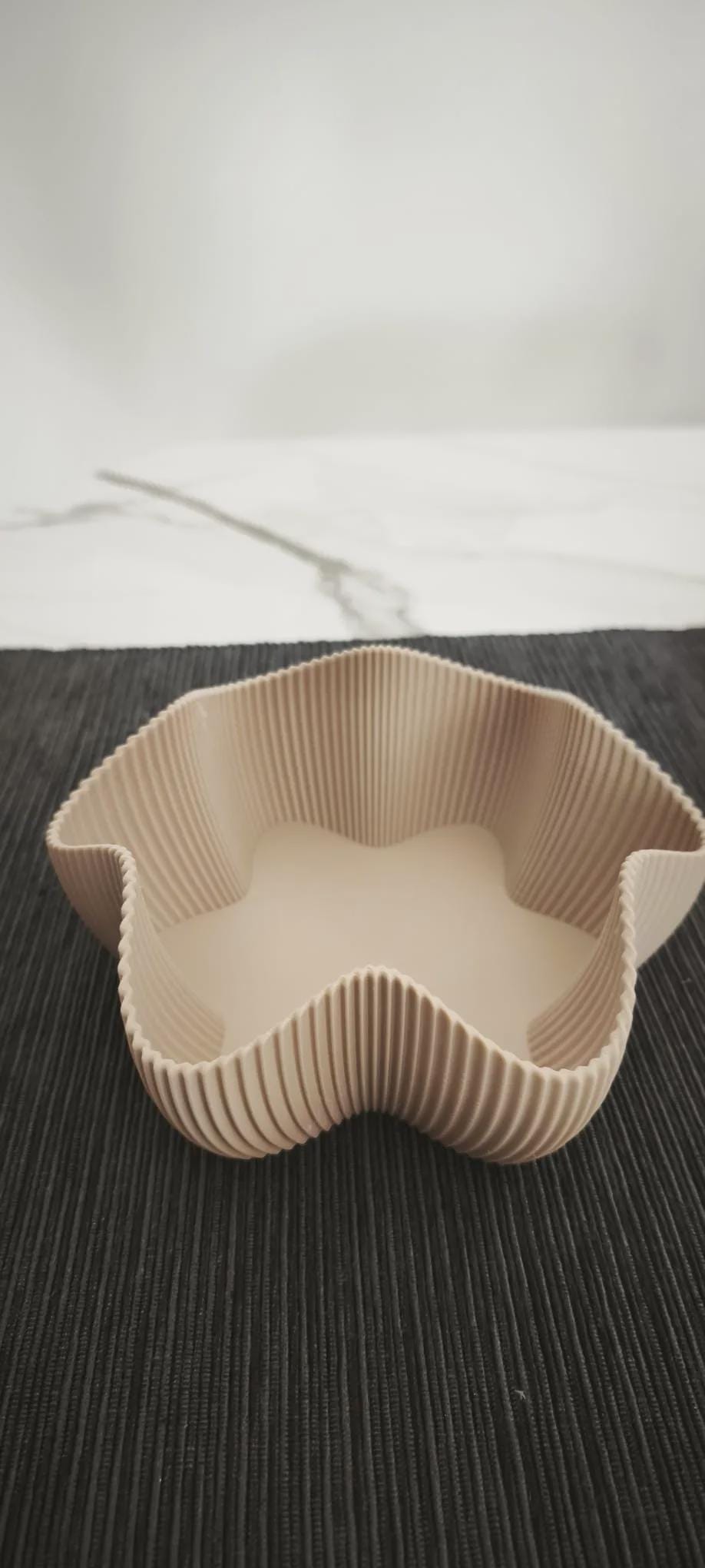 Japandi 3D Printed Ribbed Star Bowl, Scandi Catchall Dish, Autumn Home Decor