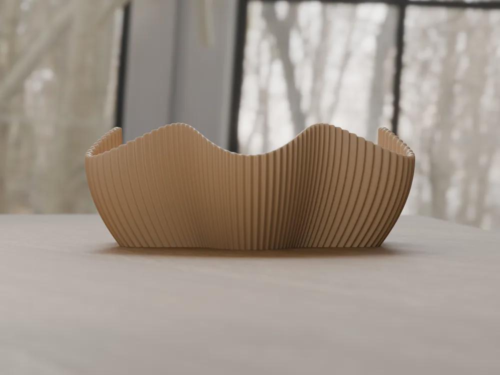 Japandi 3D Printed Ribbed Star Bowl, Scandi Catchall Dish, Autumn Home Decor