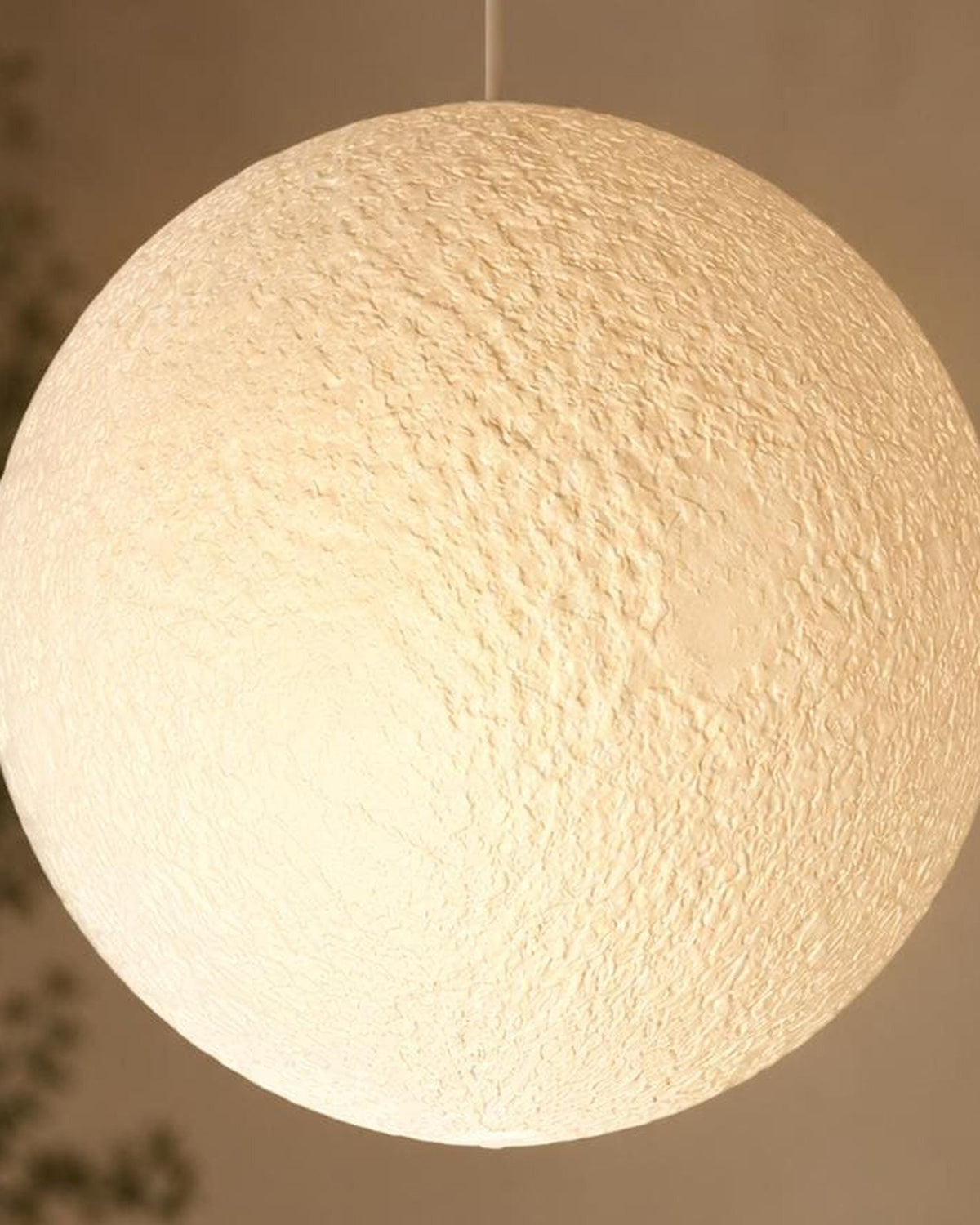 3D Printed Moon Pendant Lamp Shade | Textured Ceiling Light (PLA)