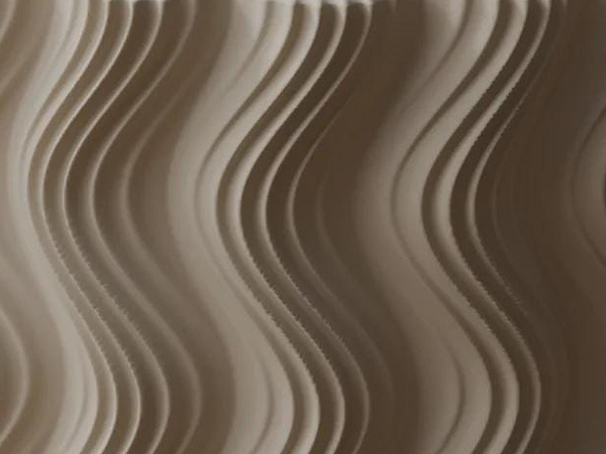 Wavy Ribbed 3D Printed Planter with Saucer, Japandi Scandi Decor (PLA)