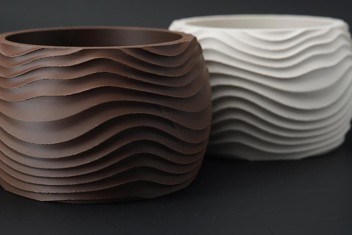 3D Printed Wave Vase, Japandi Scandi Decor, Dried Flower Arrangement (PLA)