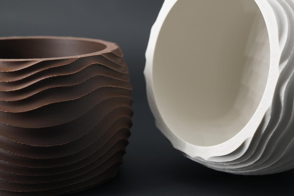 3D Printed Wave Vase, Japandi Scandi Decor, Dried Flower Arrangement (PLA)