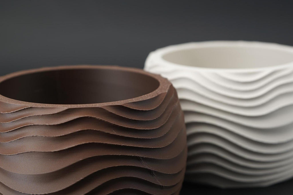 3D Printed Wave Vase, Japandi Scandi Decor, Dried Flower Arrangement (PLA)