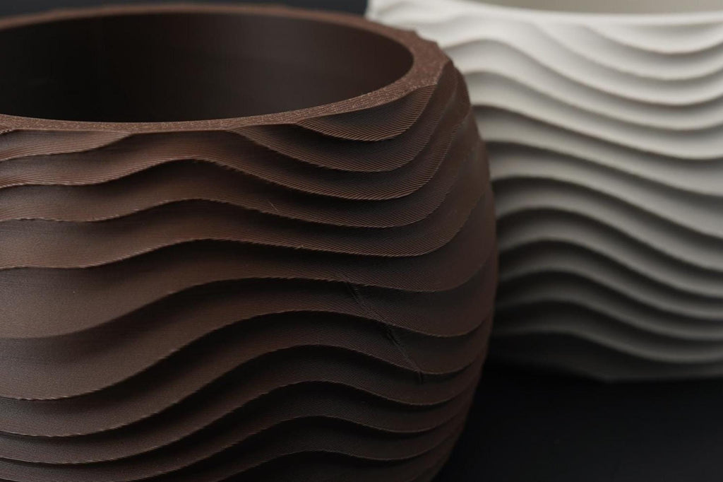 3D Printed Wave Vase, Japandi Scandi Decor, Dried Flower Arrangement (PLA)
