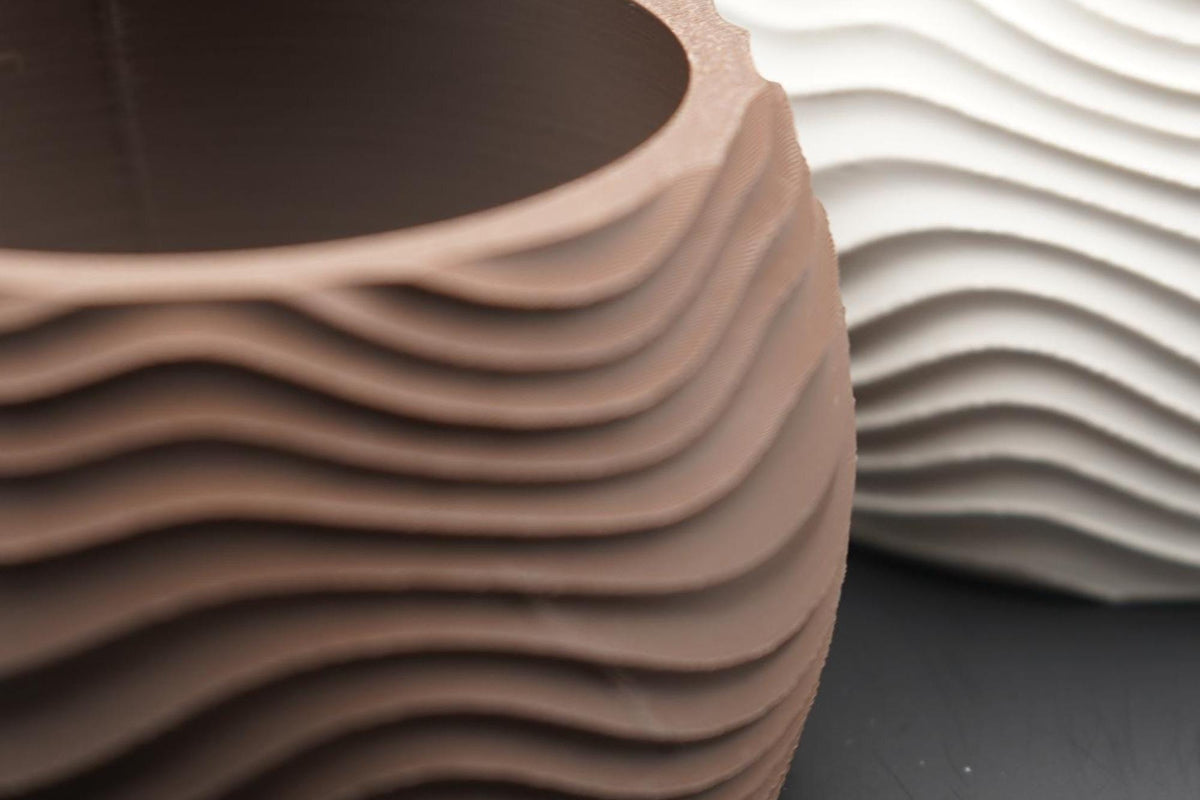 3D Printed Wave Vase, Japandi Scandi Decor, Dried Flower Arrangement (PLA)