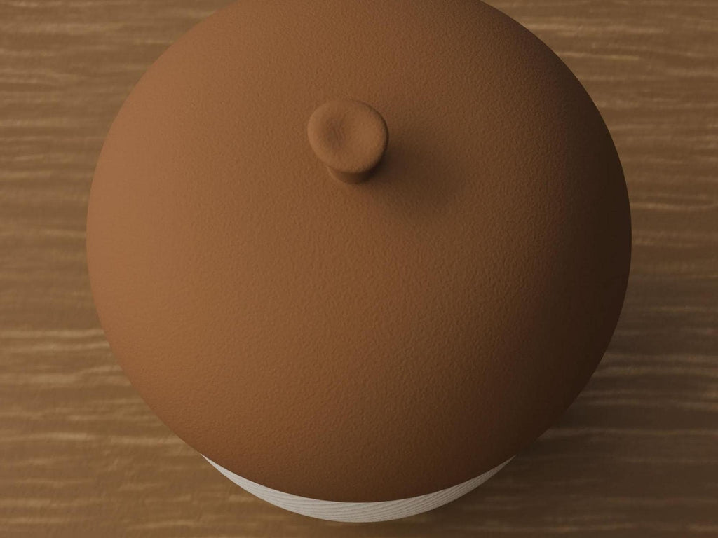 3D Printed Acorn Trinket Box, Spiral Ribbed Autumn Storage Jar (80x100mm)