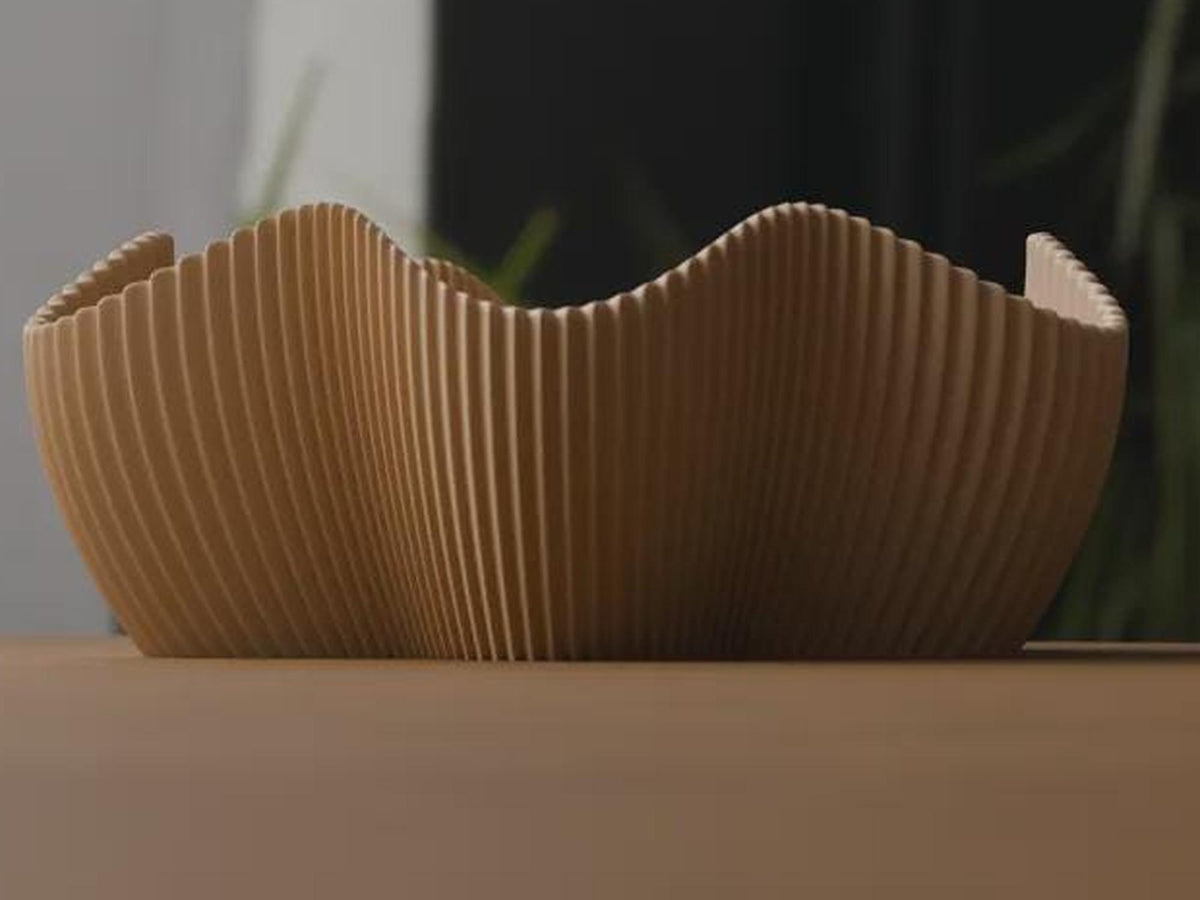 Japandi 3D Printed Ribbed Star Bowl, Scandi Catchall Dish, Autumn Home Decor