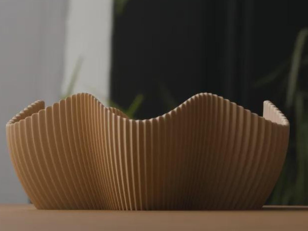 Japandi 3D Printed Ribbed Star Bowl, Scandi Catchall Dish, Autumn Home Decor