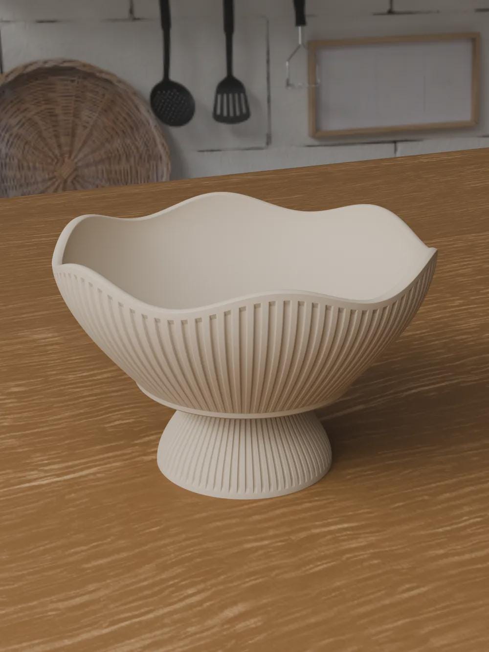 Japandi 3D Printed Fruit Bowl – Minimalist Scandinavian Catchall (Made to Order)