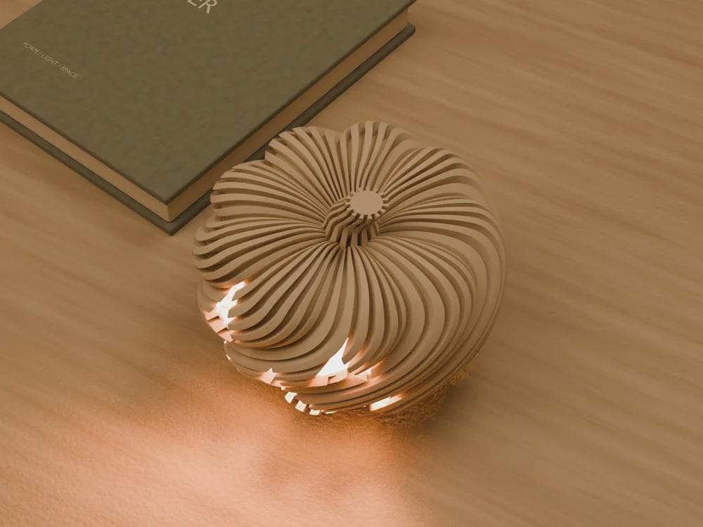 3D Printed Twisted Pumpkin Jack O Lantern Tealight Holder, Halloween Shelf Decor