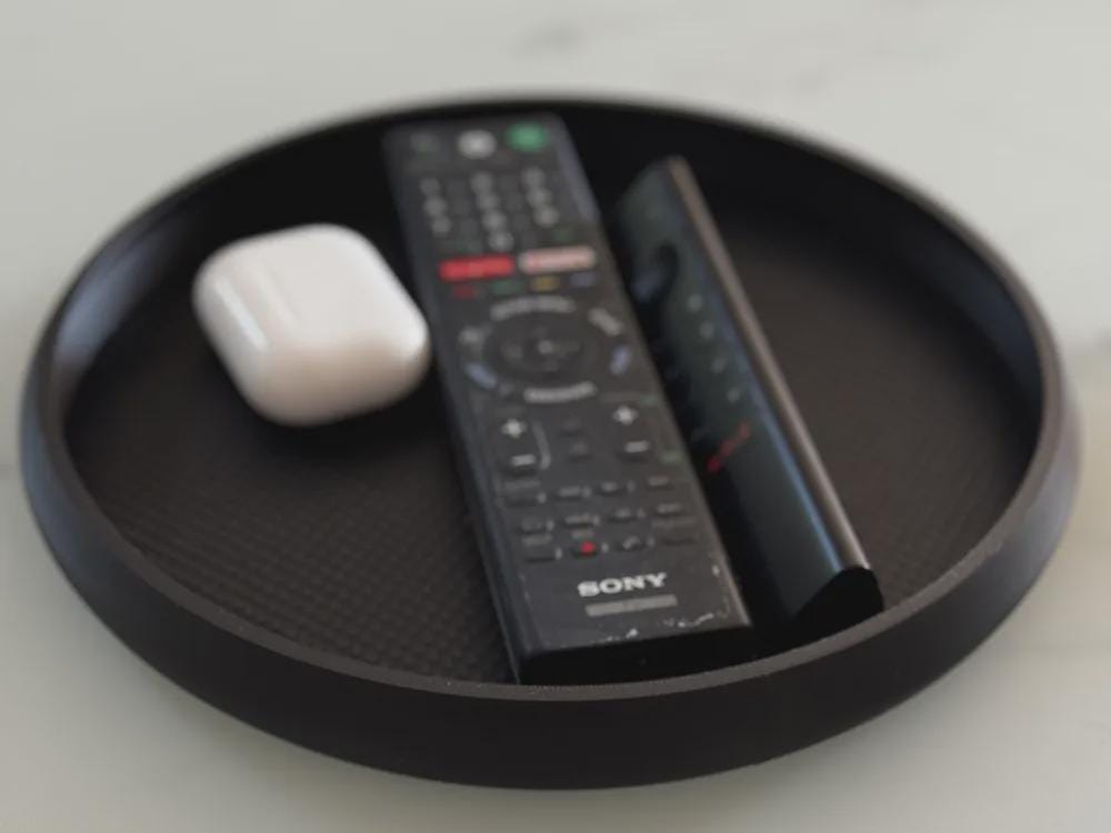 Minimalist Black 3D Printed Catchall Tray, Entryway Organizer (Matte Finish)