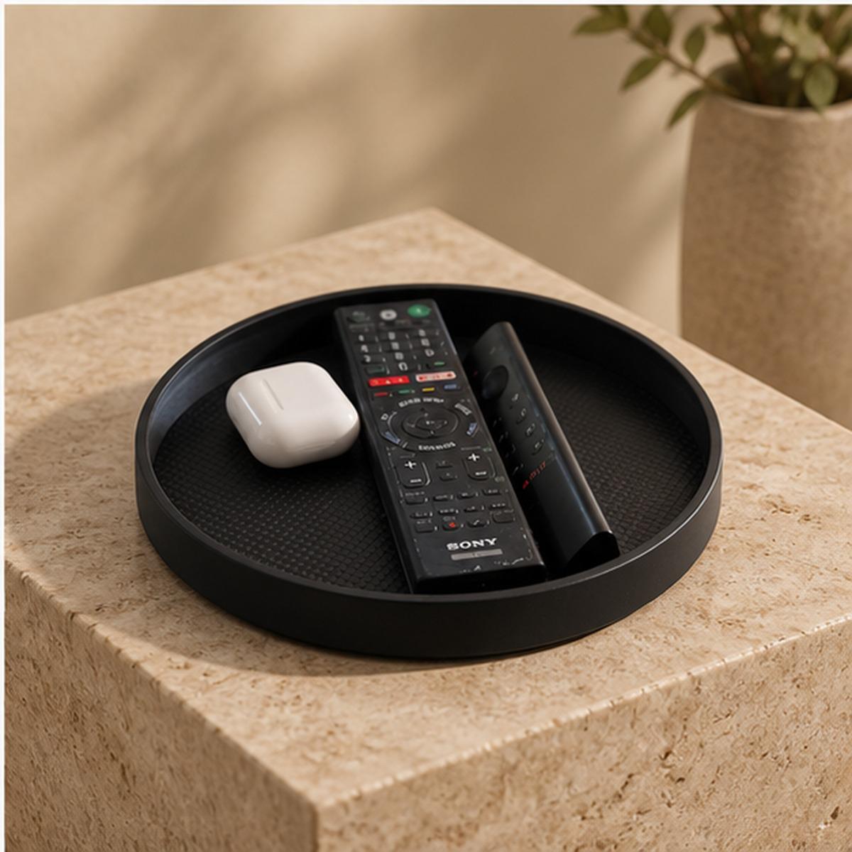 Minimalist Black 3D Printed Catchall Tray, Entryway Organizer (Matte Finish)