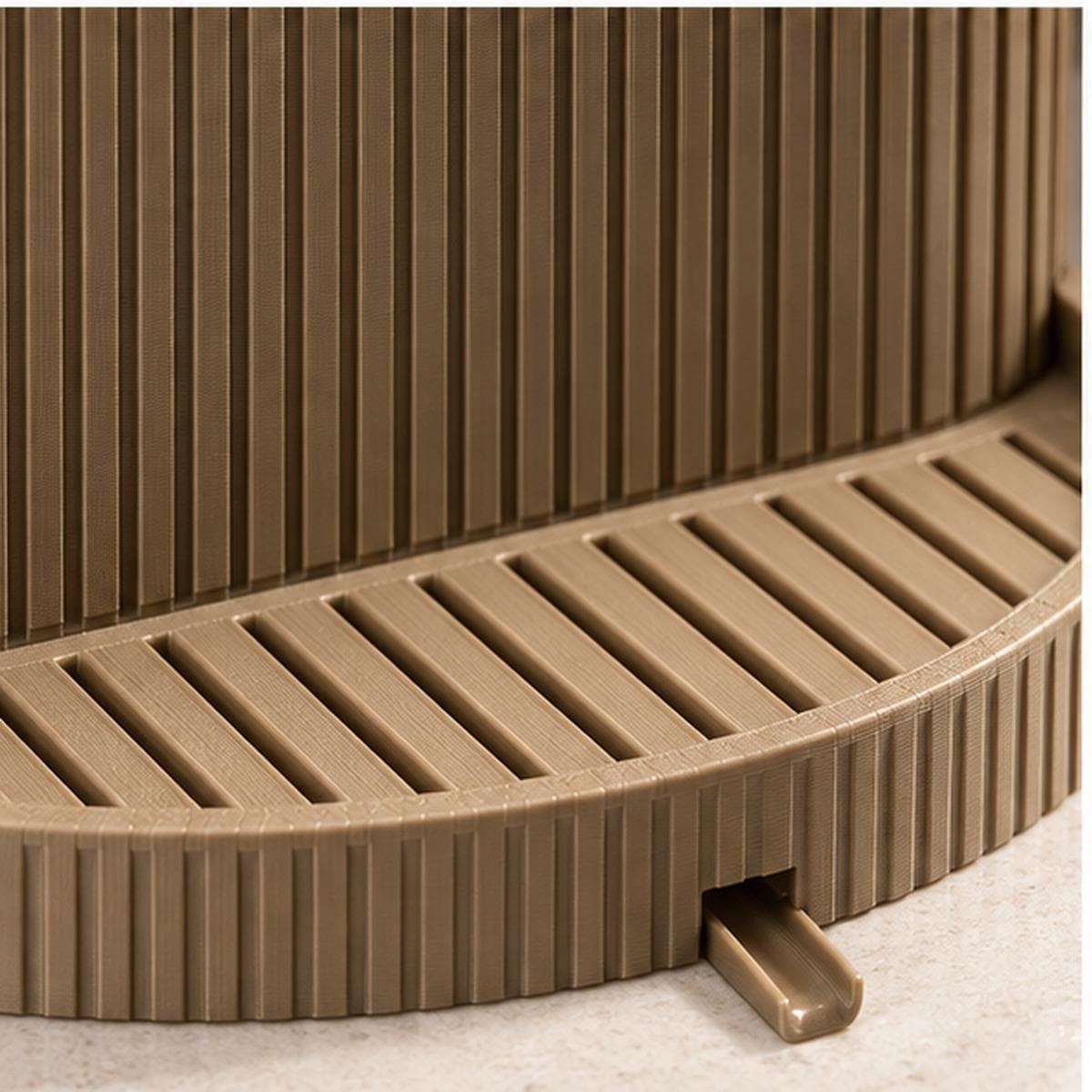 3D Printed Ribbed Sink Caddy, Draining Tray, Kitchen Utensil Holder (Taupe-Brown)