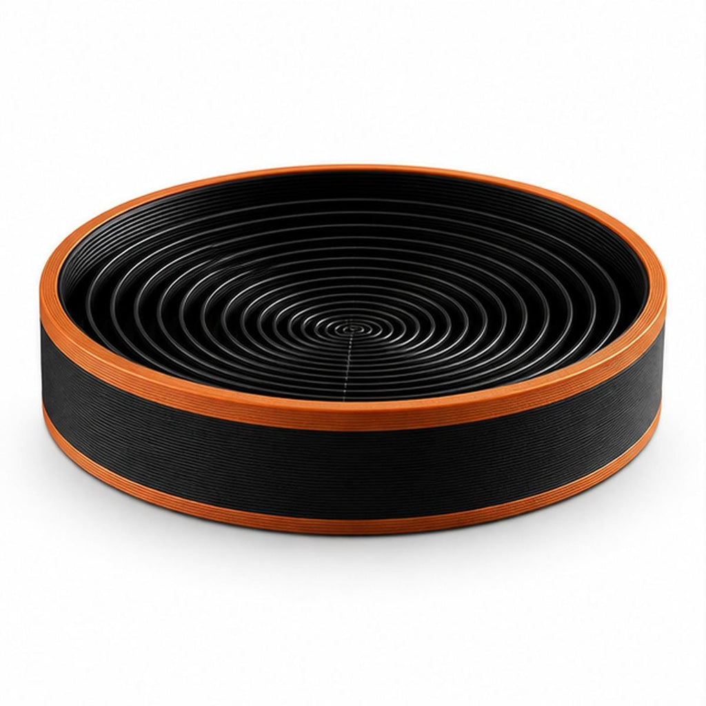 3D Printed Spiral Catchall Tray, Black & Copper Valet Dish, Modern Desk Organiser